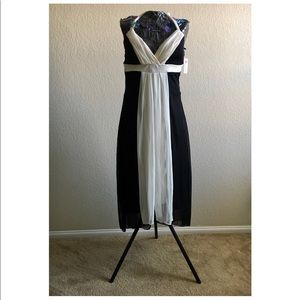 Black and White Backless Dress